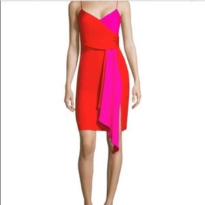 Milly red and hot pink silk dress EU Sz 12